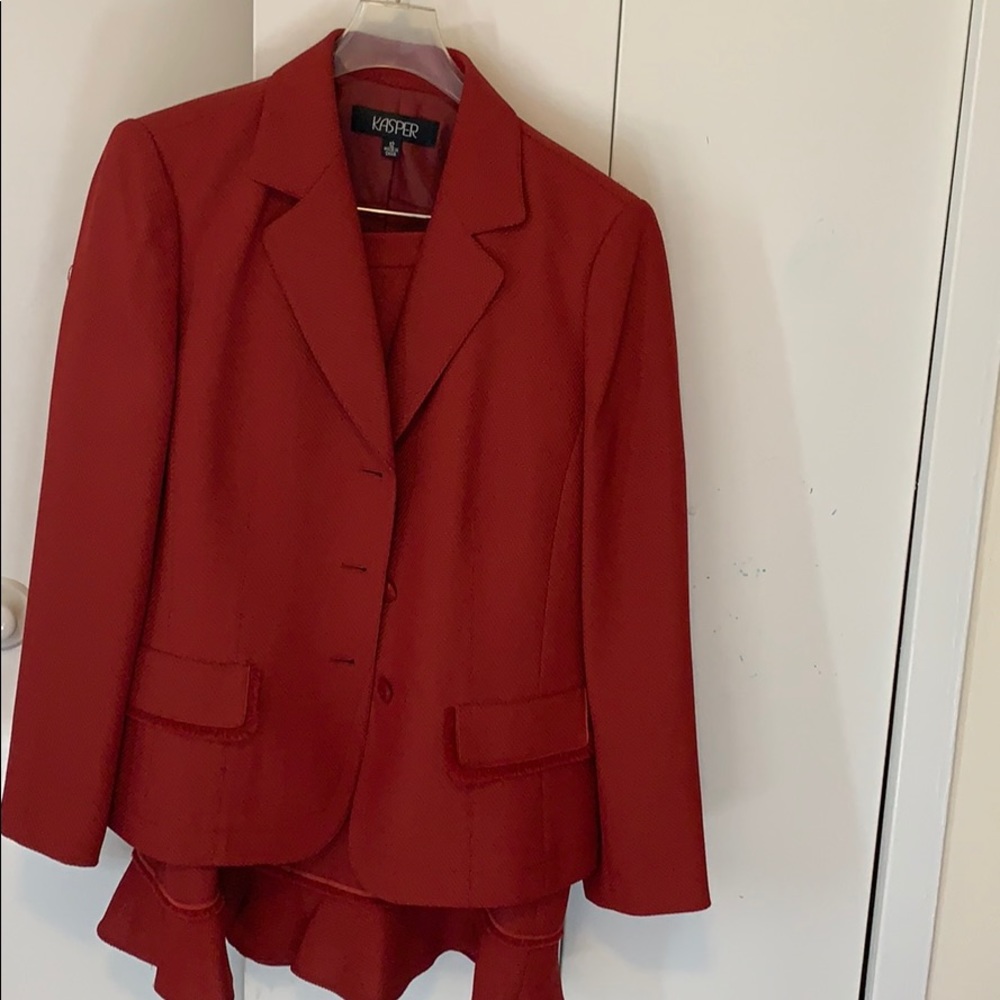 Rust colored skirt suit